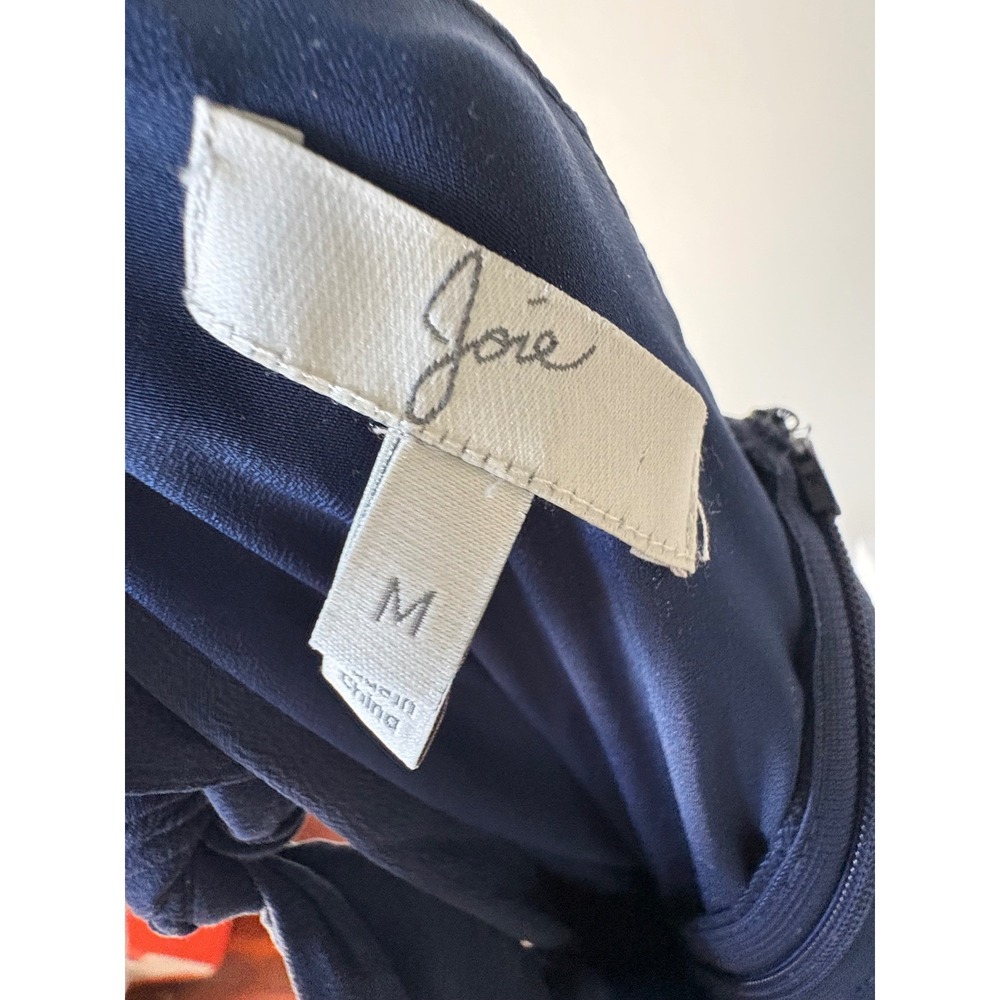 Joie‎ Navy Blue 100% Silk Spaghetti Strap Jumpsuit Size M - Picture 5 of 6